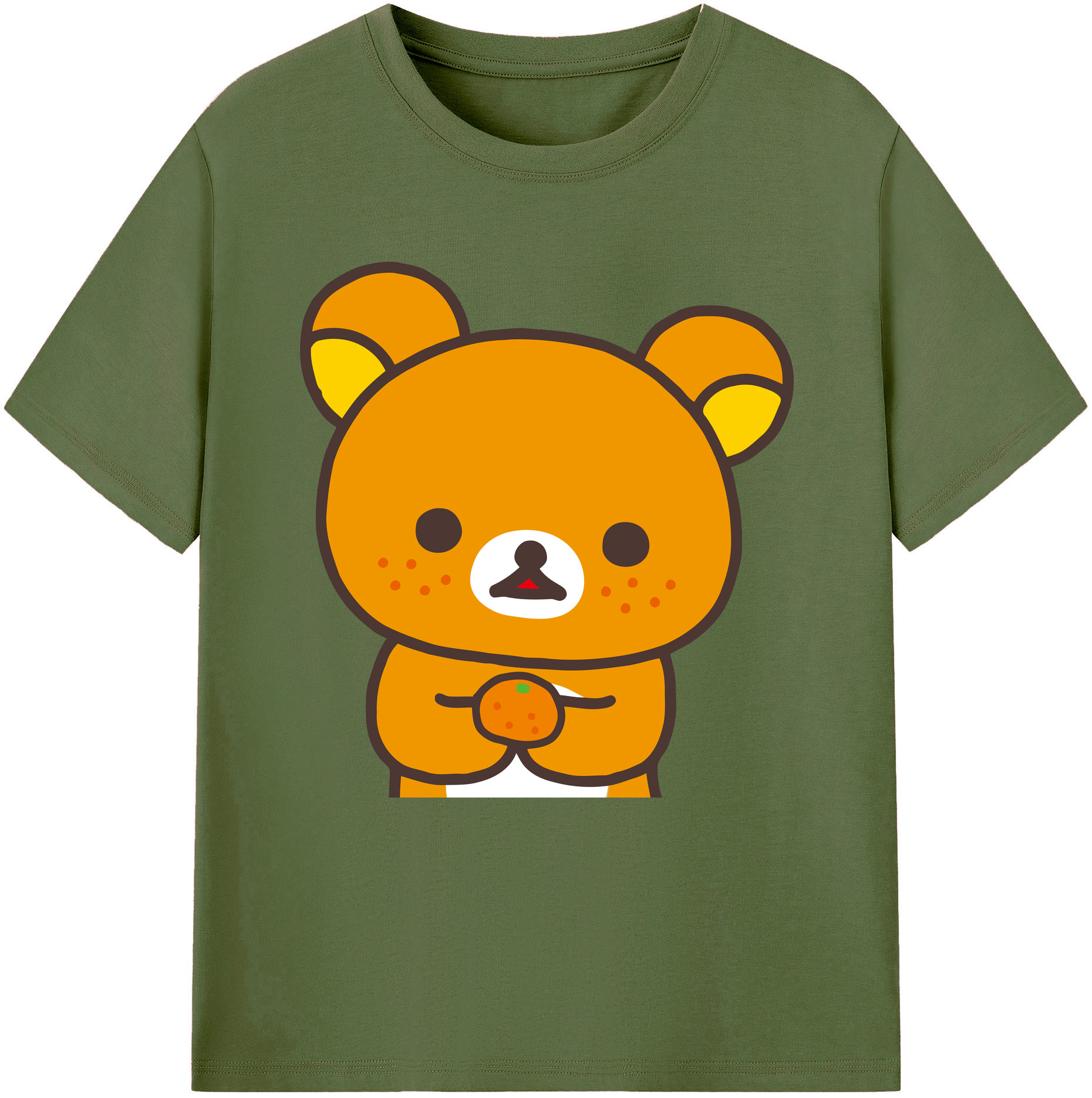 （画像用） リラックマ リラックマ キイロイトリ Rilakkuma Korilakkuma Kiiroitori 綿100％半袖Tシャツ（フロントプリント）